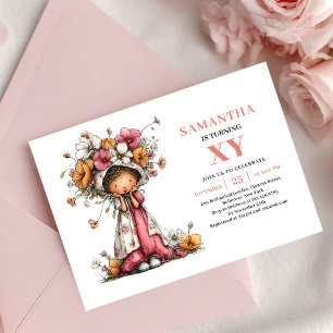 Convite de aniversário de menina fada aconchegante