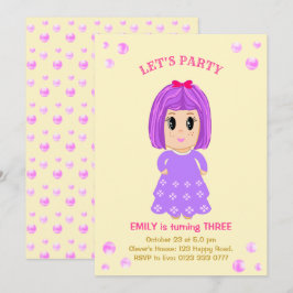 Convite de Aniversário de Menina Fofa