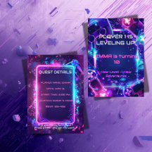 Convite de Aniversário de Menina Gamer - Editável