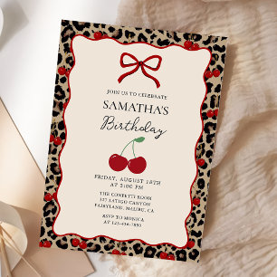 Convite de Aniversário de Menina Guepardo Leopardo