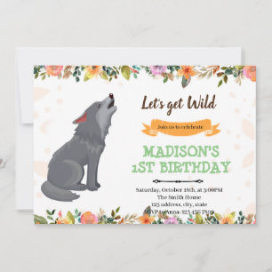 convite de aniversário de menina loba
