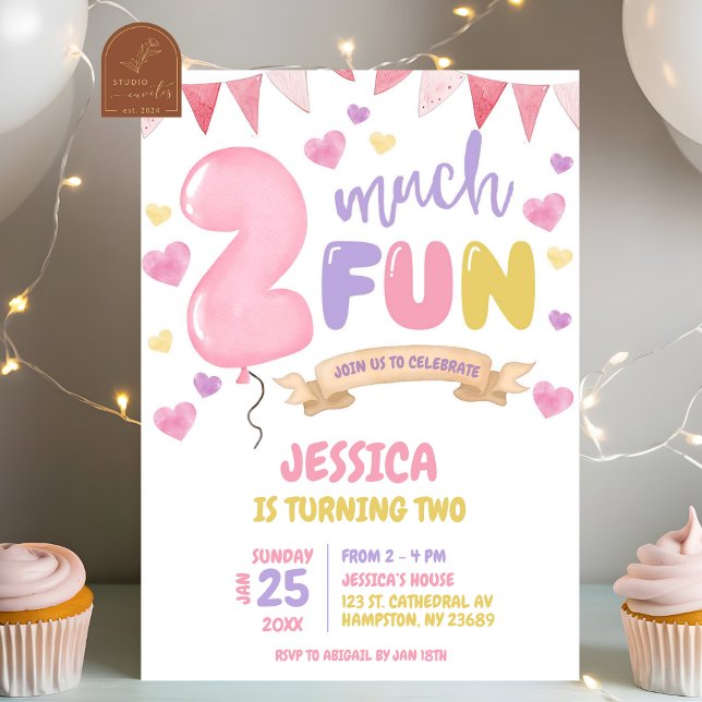 Convite de Aniversário de Menina Muito Divertido (Criador carregado)