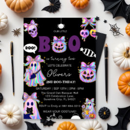 Convite de Aniversário de Menina no Halloween Past