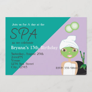 Convite de aniversário de menina no Spa de beleza