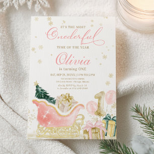Convite de Aniversário de Menina Onederland de Inv