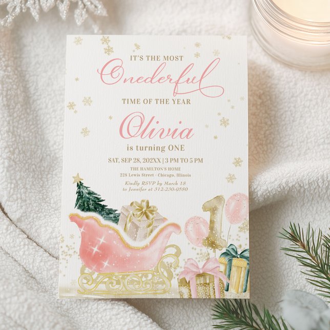 Convite de Aniversário de Menina Onederland de Inv (Criador carregado)