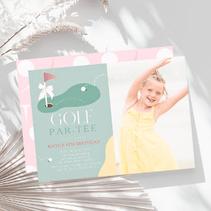 Convite de Aniversário de Menina Par-Tee de Golfe 