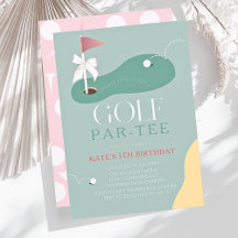 Convite de Aniversário de Menina Par-Tee de Golfe 