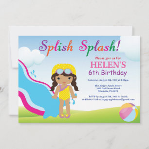 Convite de Aniversário de Menina para Festa de Pis
