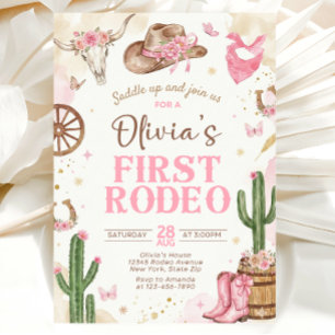 Convite de Aniversário de Menina Primeiro Rodeio