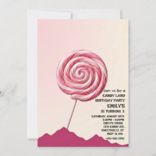Convite de Aniversário de Menina Terra de Doces