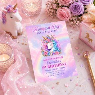 Convite de Aniversário de Menina Unicórnio Caprich