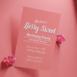 Convite de Aniversário de Meninas Berry - Modelo