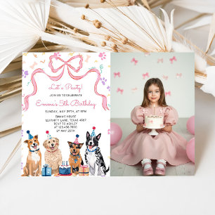 Convite de Aniversário de Meninas Cachorrinhas Vam