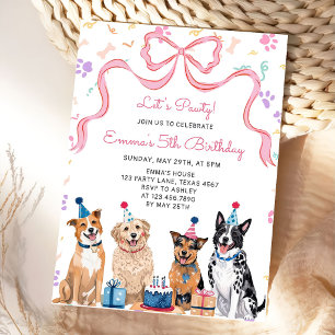 Convite de Aniversário de Meninas Cachorrinhas Vam