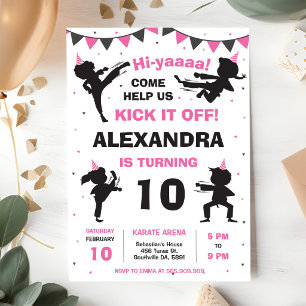 Convite de Aniversário de Meninas de Artes Marciai
