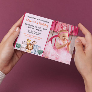 Convite de Aniversário de Meninas Engraçado Fofo c
