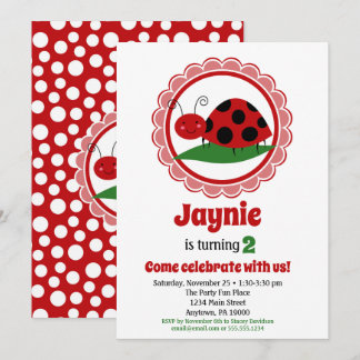 Convite de Aniversário de Meninas Joia Besouro Bon