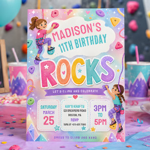 Convite de Aniversário de Meninas para Escalada