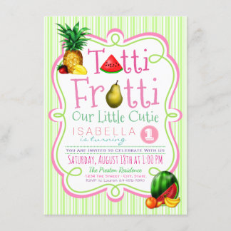 Convite de Aniversário de Meninas Tutti Frutti