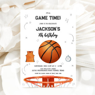 Convite de Aniversário de Menino Basquete Infantil
