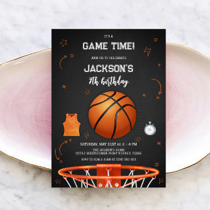 Convite de Aniversário de Menino Basquete Infantil