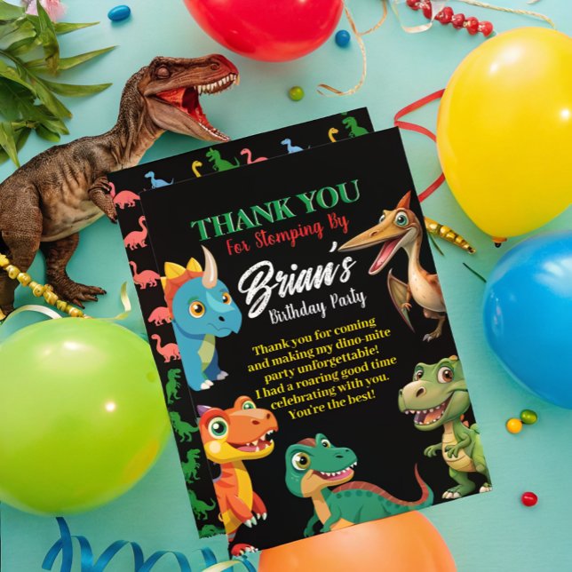 Convite de Aniversário de Menino com Dinossauros F (Criador carregado)