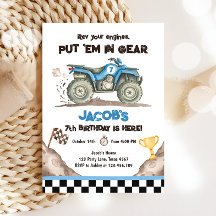 Convite de Aniversário de Menino com Quad ATV Tril