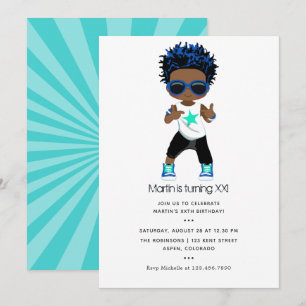 Convite de aniversário de menino com tema Hip Hop
