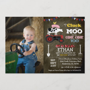 Convite de Aniversário de Menino da Fazenda - FOTO