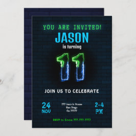 Convite de Aniversário de Menino de 11 anos