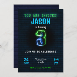 Convite de Aniversário de Menino de 3 anos