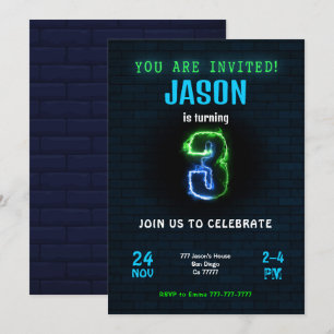 Convite de Aniversário de Menino de 3 anos