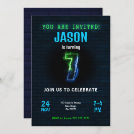 Convite de Aniversário de Menino de 7 anos