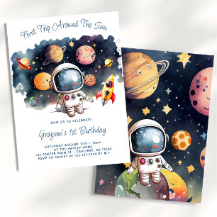 Convite de Aniversário de Menino de Planetas do Es