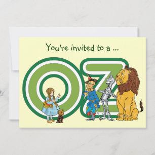 Convite de Aniversário de Menino do Mágico de Oz V