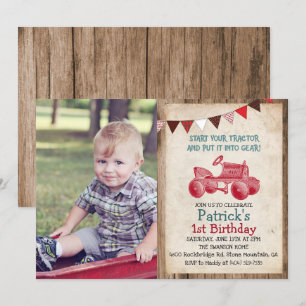 CONVITE DE ANIVERSÁRIO DE MENINO TRATOR VINTAGE PA