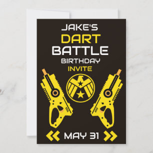 Convite de Aniversário de Meninos Dart Wars