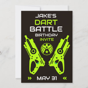 Convite de Aniversário de Meninos Dart Wars