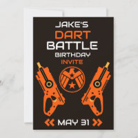 Convite de Aniversário de Meninos Dart Wars