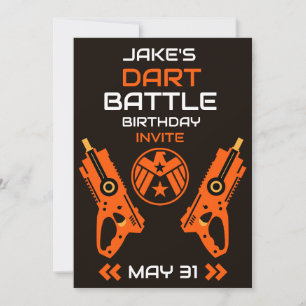 Convite de Aniversário de Meninos Dart Wars