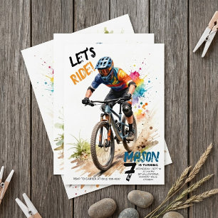 Convite de Aniversário de Meninos de Bicicleta de