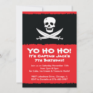 Convite de aniversário de Meninos Pirata