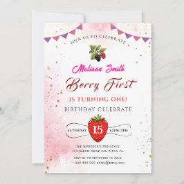 Convite de aniversário de mirtilo