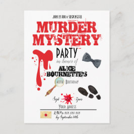 Convite de Aniversário de Mistério de Assassinato