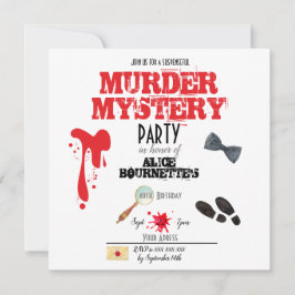 Convite de Aniversário de Mistério de Assassinato