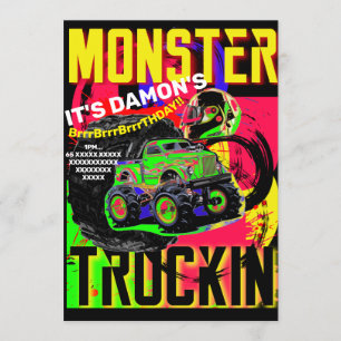 Convite de aniversário de MONSTER TRUCK