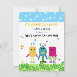 Convite de Aniversário de Monstro Fofo