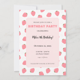 Convite de aniversário de morango