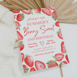 Convite de aniversário de morango | Convite Berry